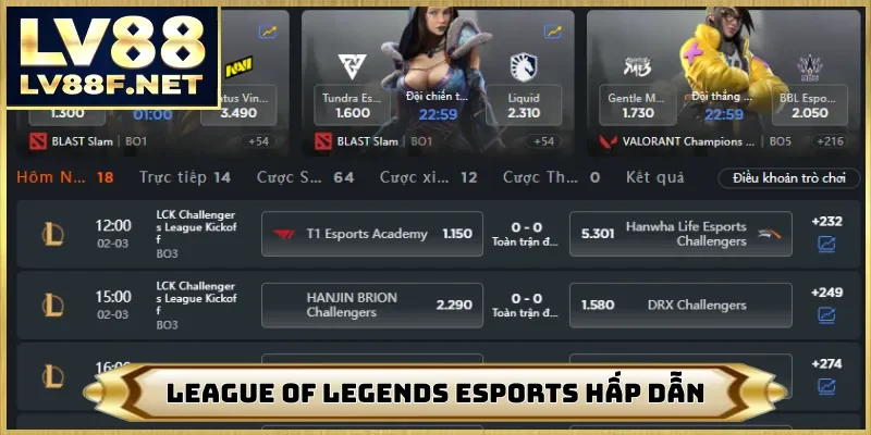 League of Legends esports hấp dẫn