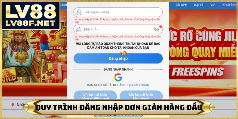 Quy trình đăng nhập đơn giản hàng đầu